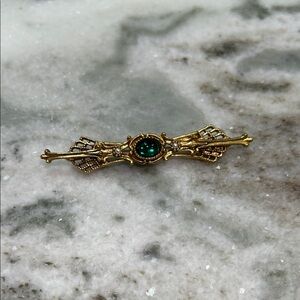 ART Arthur Pepper VINTAGE Elegant Gold, Aquamarine, and Pearl Brooch